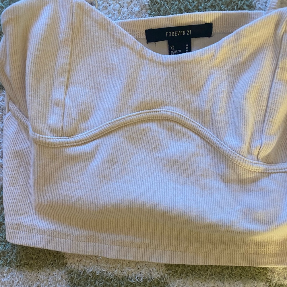 Forever 21 white spaghetti strap cropped